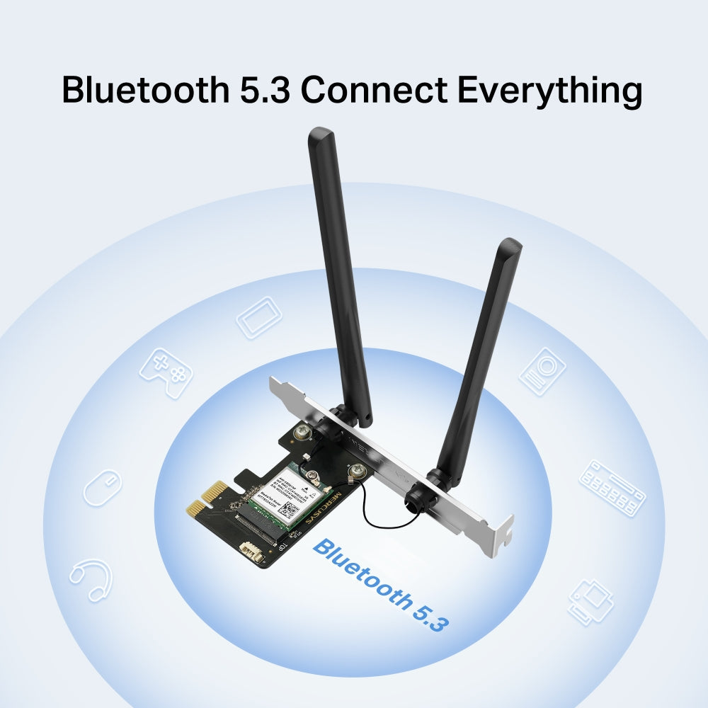 MA80XE | AX3000 Dual Band Wi-Fi 6 & Bluetooth 5.3 PCIe Adapter | MERCUSYS