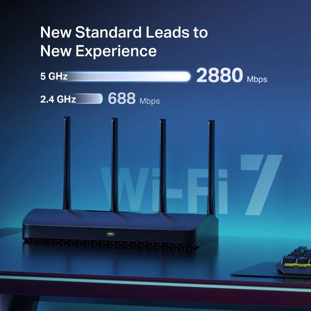 MERCUSYS MR27BE BE3600 Dual-Band WiFi 7 Router | 3.6Gbps, 2.5G Ports, Multi-Link Operation, EasyMesh Compatible