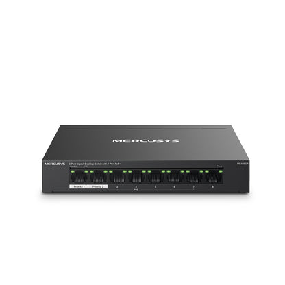 MERCUSYS MS108GP | 8-Port Gigabit PoE+ Desktop Switch | 65W Total PoE Budget, Long-Range Mode, Plug-and-Play