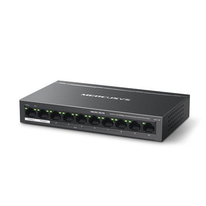 MS110P 10-Port 10/100Mbps Desktop PoE+ Switch | 8-Port PoE+, 65W Budget, 250m Range, Plug & Play, Auto Recovery
