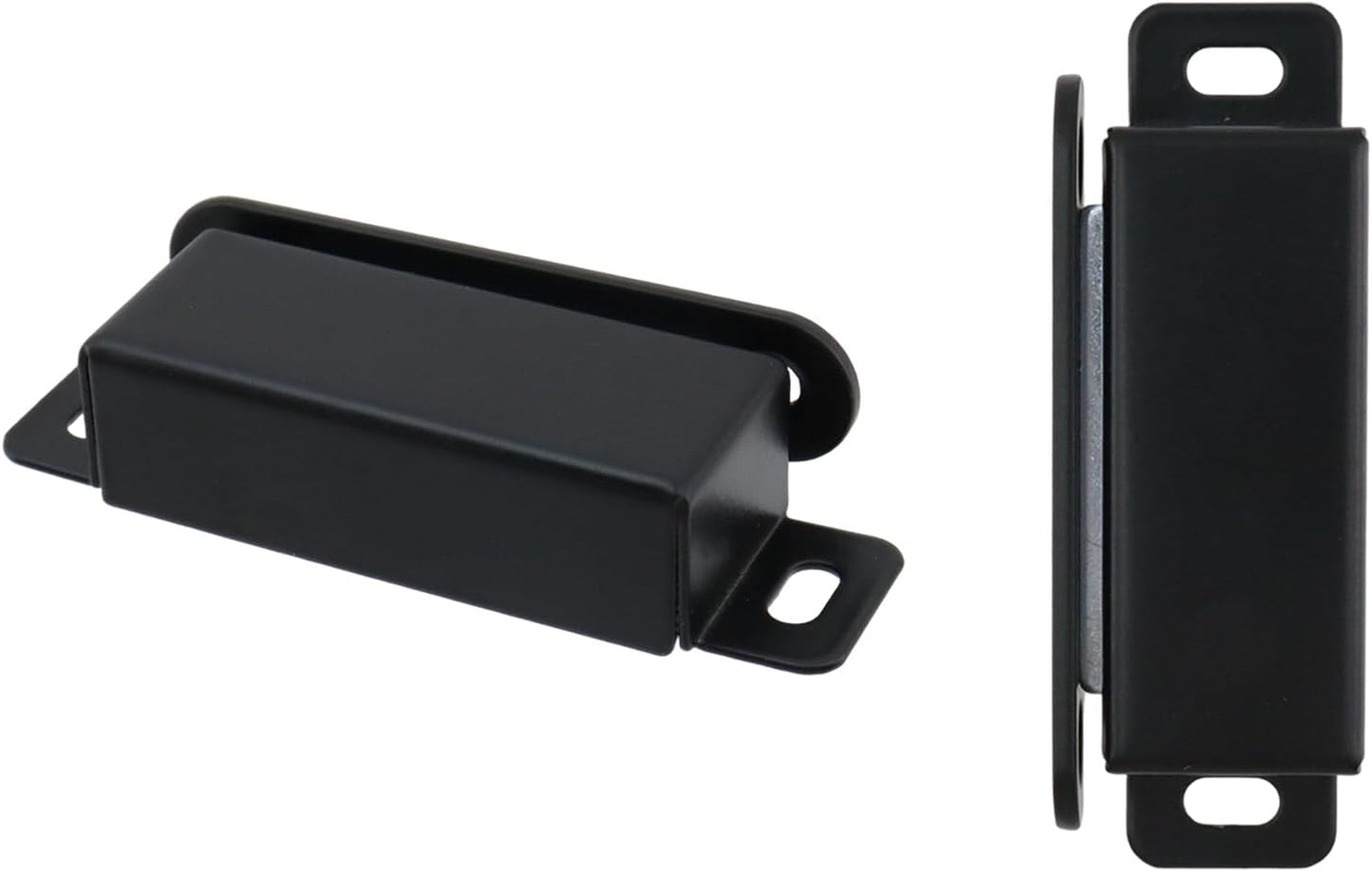 Magnetic Cabinet Door Catch 55 lbs Stainless Steel Magnets Closet Catches for Kitchen Bathroom Cupboard Wardrobe Drawer Latch 2.8" Length, Black -4pcs