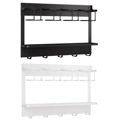 Magnetic Mug Organizer Cup Holder Wall Mount Storage for Kitchen Office Home Use - White