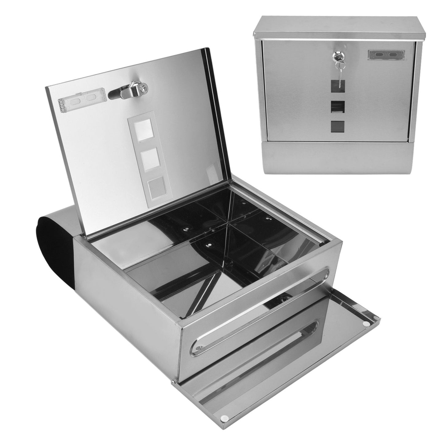 Mail Box European Style Narrow Slot Stainless Steel Hanging Locking Mailbox for Outside Garden