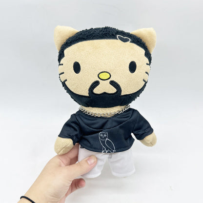 Hip Hop Rapper Cartoon Cat Plush Doll 24cm