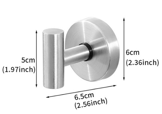 Matte silver T-bar suction cup hook with stainless steel wall hanger
