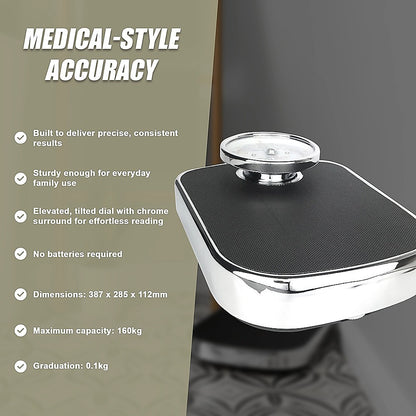 Medical Style Bathroom Scales Large Analogue Dial Heavy Duty Mechanical Scale for Home Use