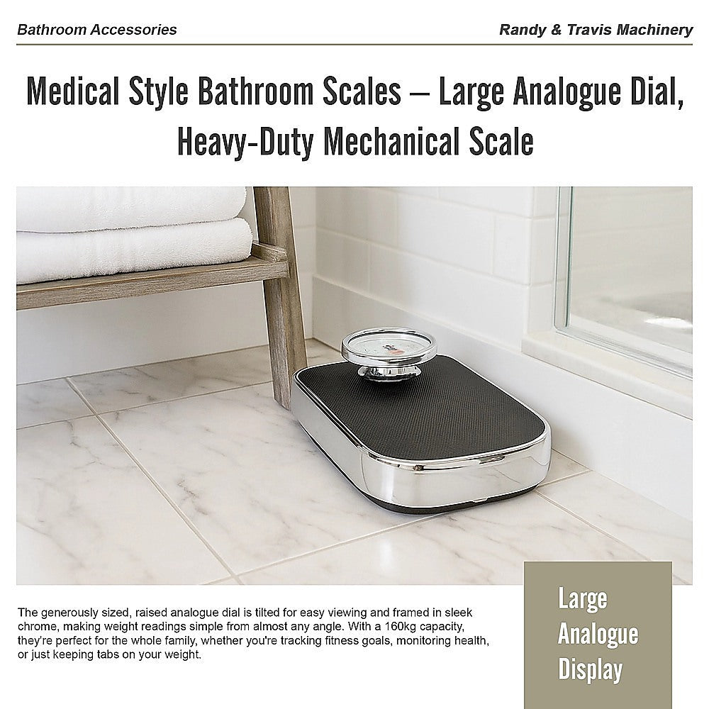 Medical Style Bathroom Scales Large Analogue Dial Heavy Duty Mechanical Scale for Home Use