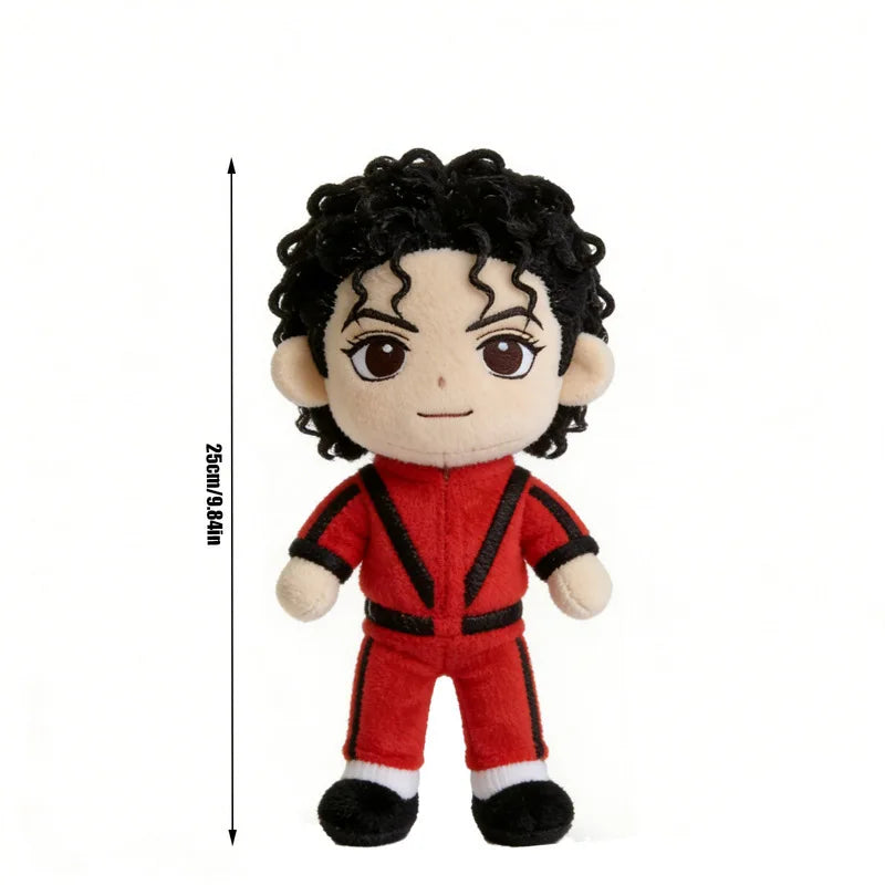 Handmade Michael Plush Toy, Iconic Red Jumpsuit Collectible, 23cm Cotton Stuffed Michael Toy