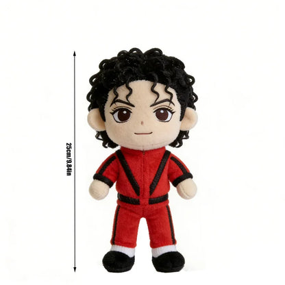 Handmade Michael Plush Toy, Iconic Red Jumpsuit Collectible, 23cm Cotton Stuffed Michael Toy