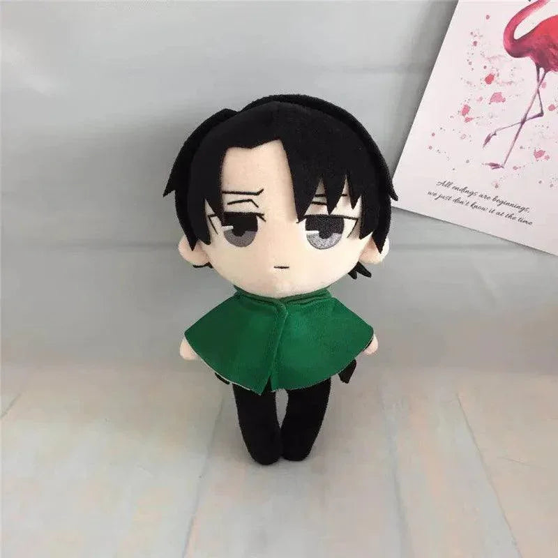 Levi, Eren & Mikasa Handmade Plush Dolls - With Gear & Without Gear Variants | Anime Soldier Collectibles