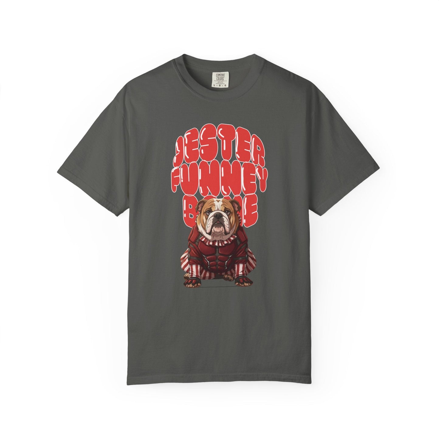 MissChiff Tees Bulldog Jester Graphic T-Shirt | Funny Bone Retro Dog Tee  Unisex Comfort Colors