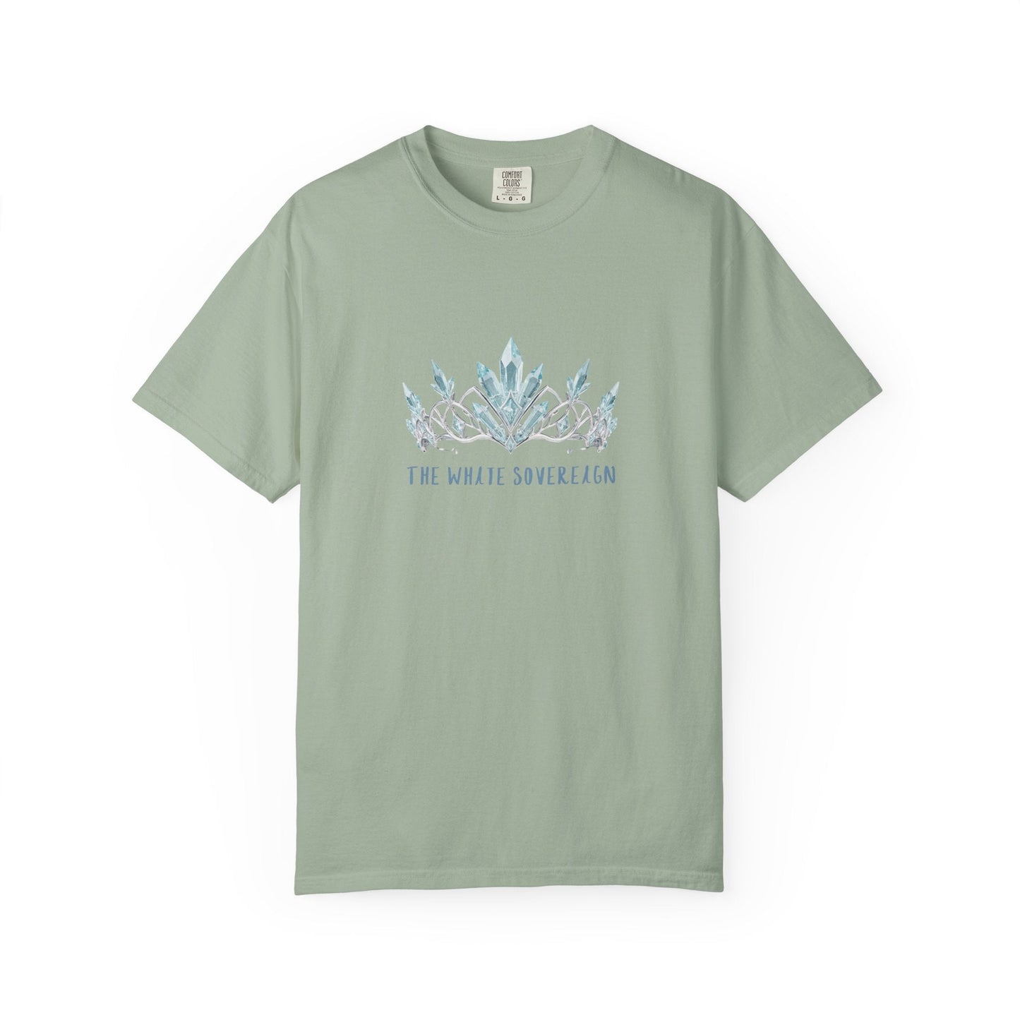 The White Sovereign Blue Seaweed Crown  Tsaritsa Frost Queen Graphic Tee