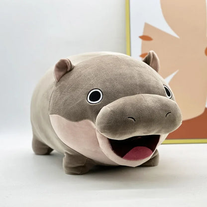Moo Deng Plush Baby Pygmy Hippo Stuffed Animal | Viral Cuddle Hippo Toy, 24cm × 42cm