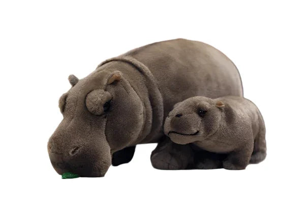Moo Deng Plushie Set: Internet's Favorite Baby Pygmy Hippo and Mom - Viral Sensation and Conservation Icon