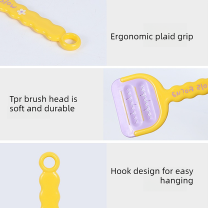 Multi-Functional Toilet Gap Cleaning Scraper, Long-Handled, Hands-Free Bathroom Hard-to-Reach Corner Cleaner, Clamp Cleaning Tool—Blue