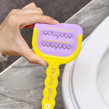 Multi-Functional Toilet Gap Cleaning Scraper, Long-Handled, Hands-Free Bathroom Hard-to-Reach Corner Cleaner, Clamp Cleaning Tool—Blue