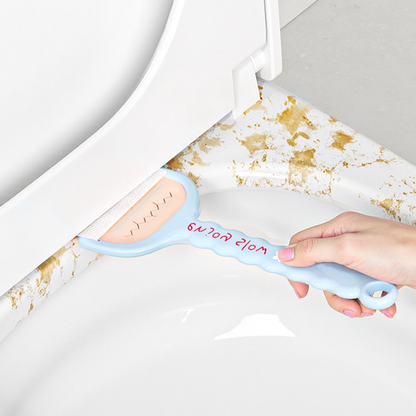 Multi-Functional Toilet Gap Cleaning Scraper, Long-Handled, Hands-Free Bathroom Hard-to-Reach Corner Cleaner, Clamp Cleaning Tool—Blue