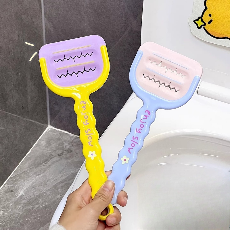 Multi-Functional Toilet Gap Cleaning Scraper, Long-Handled, Hands-Free Bathroom Hard-to-Reach Corner Cleaner, Clamp Cleaning Tool—Blue