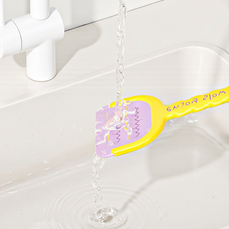 Multi-Functional Toilet Gap Cleaning Scraper, Long-Handled, Hands-Free Bathroom Hard-to-Reach Corner Cleaner, Clamp Cleaning Tool—Yellow