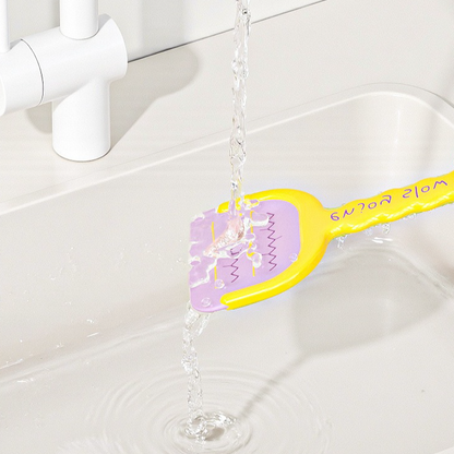 Multi-Functional Toilet Gap Cleaning Scraper, Long-Handled, Hands-Free Bathroom Hard-to-Reach Corner Cleaner, Clamp Cleaning Tool—Yellow