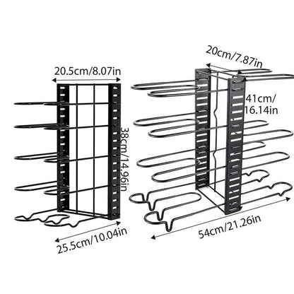 Multi-Layer Vertical Pot Lid Storage Rack Folding Kitchen Countertop Organizer - 8th-Floor