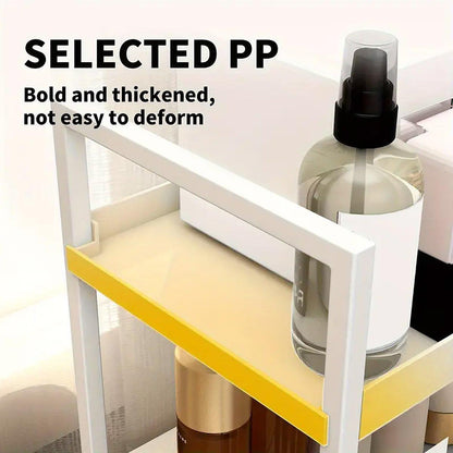 Multi-layer Cosmetic Storage Rack Desktop Organizer for Bathroom Dormitory Use - White