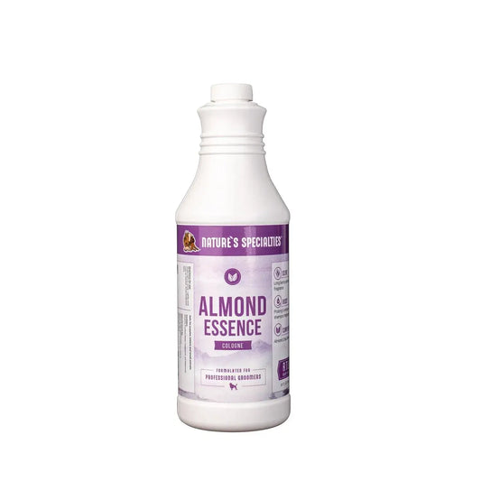 Almond essence cologne bottle, white bottle with purple front label