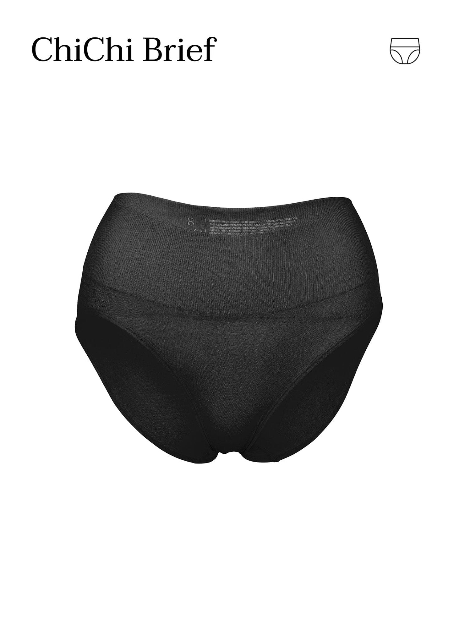CHICHI BRIEF black high-waist mesh briefs with smooth waistband