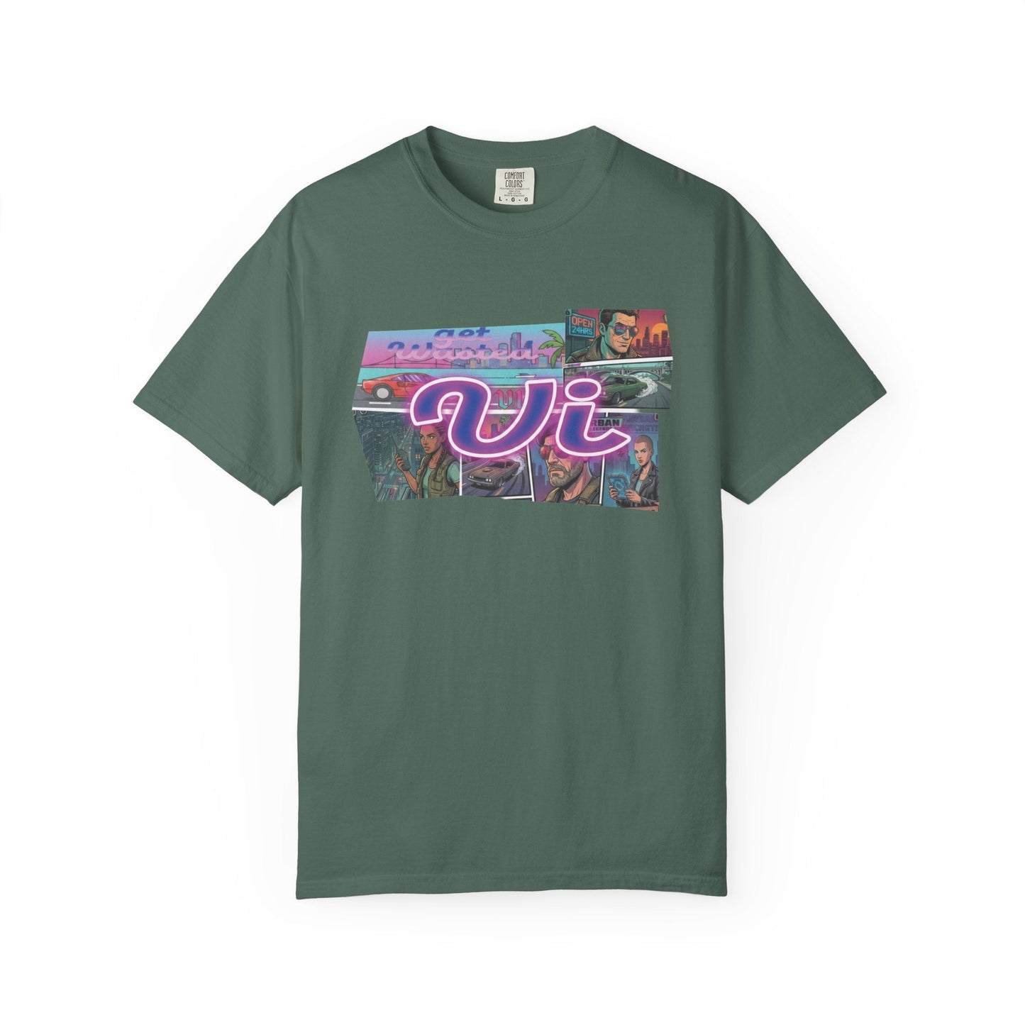 Vice City VI Retro Aesthetic Graphic Tee, Neon Miami Vibes  T-Shirt