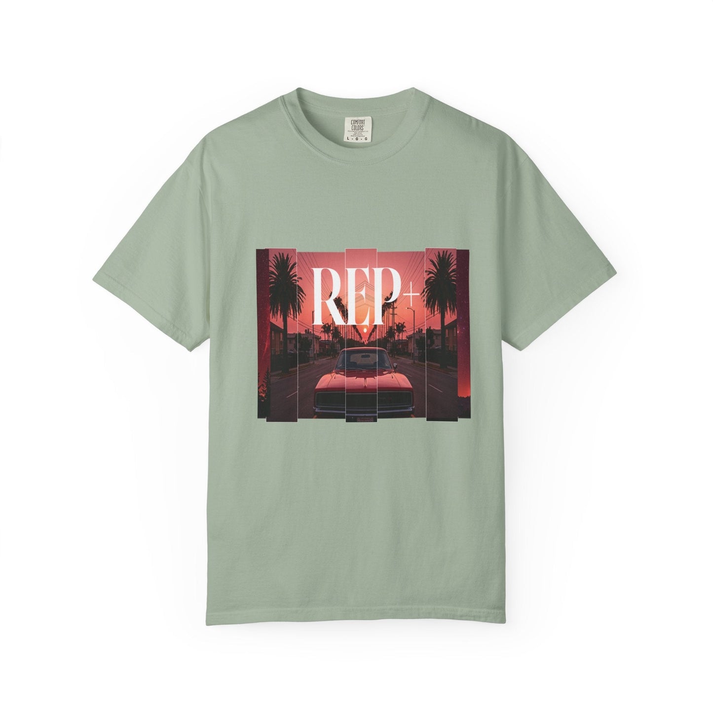 REP+ Retro Muscle Car Sunset Synthwave Streetwear Tee