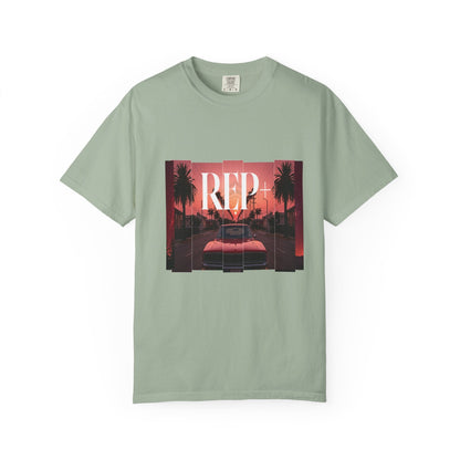 REP+ Retro Muscle Car Sunset Synthwave Streetwear Tee