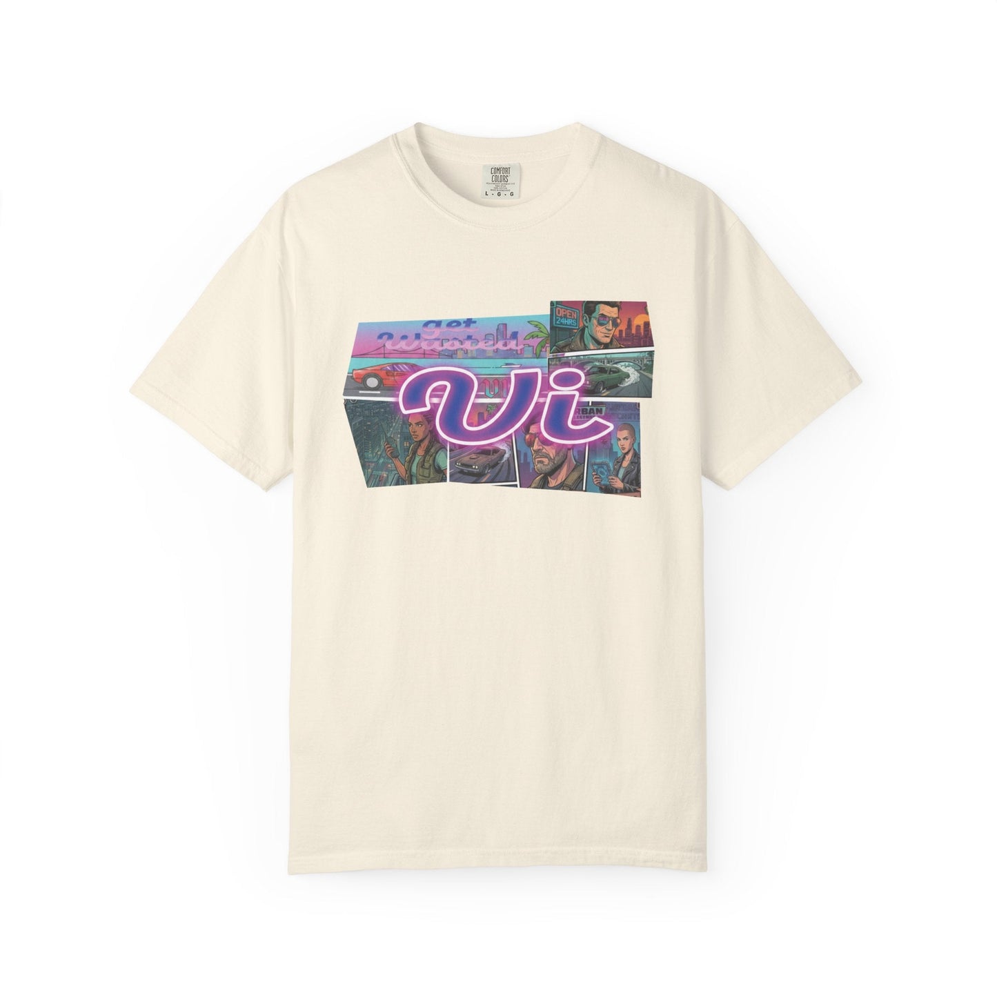 Vice City VI Retro Aesthetic Graphic Tee, Neon Miami Vibes  T-Shirt