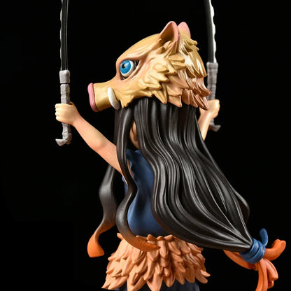 Nezuko Kamado Figure Cosplaying as Inosuke | 19cm PVC Anime Statue | Kimetsu no Yaiba Collectible