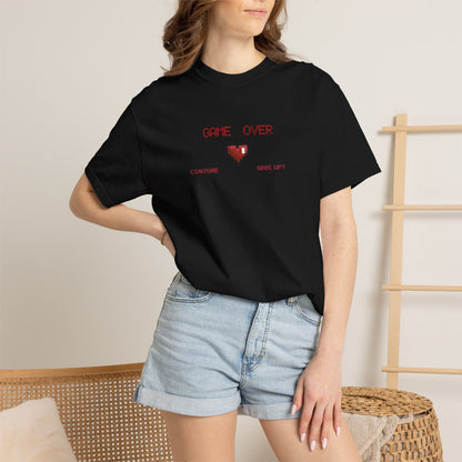Game Over Pixel Heart Tee Retro Gaming Graphic Tee  Gamer Gift Tee