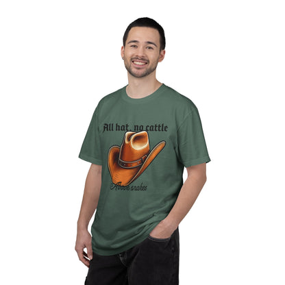 All Hat No Cattle Cowboy T-Shirt | Western Hat Graphic Unisex Tee