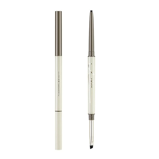 Dual-ended waterproof eyeliner pencil pair with blade brush tip and fine point