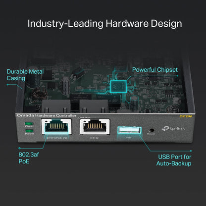 TP-Link OC200 Omada Hardware Controller | Centralized Cloud & Local Network Management for Up to 100 Devices | PoE Powered | Intelligent Monitoring | SKU: OC200