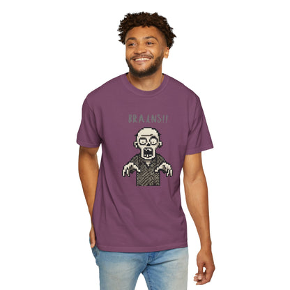 Pixel Zombie 'BRAINS!!' T-Shirt  By Aprasi
