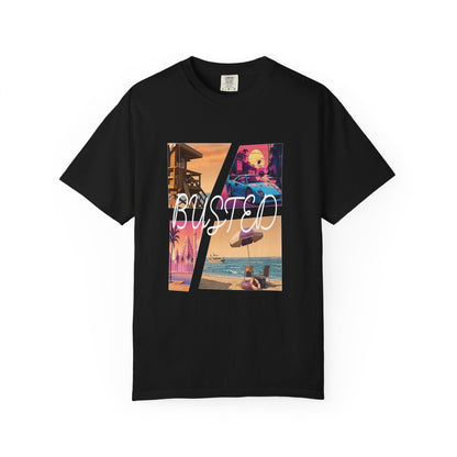 Busted Neon Beach Graphic Tee | Retro Gaming Vintage Shirt