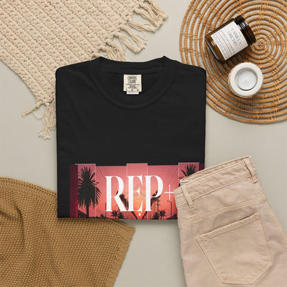 REP+ Retro Muscle Car Sunset Synthwave Streetwear Tee