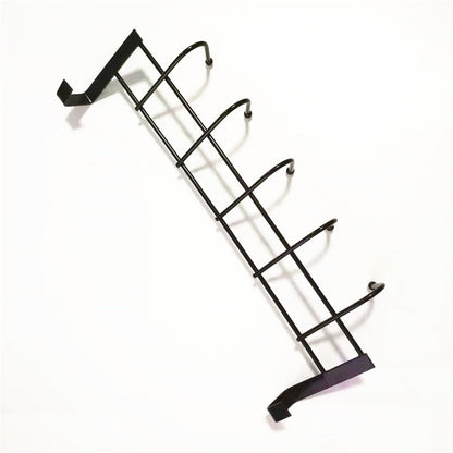 Over The Door Hook for Doors up to 1.4\'\' Thickness, Stainless Steel Over Door Hanger with 5 Hooks, Door Coat Rack for Entryway & Bathroom Hanging Coats, Backpack, Robes, Towels, 1 Pcs, 9.05x3.54 9.05" x 3.54" Black