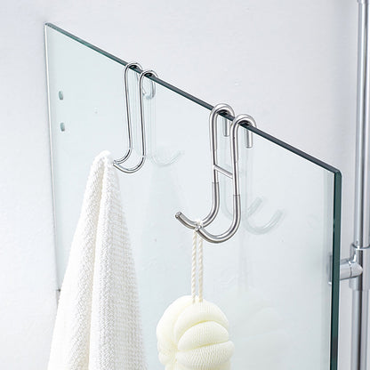 Over The Door Hooks,1 Pack Hangers Hooks with Rubber Prevent Scratches Heavy Duty Organizer for Living Room, Bathroom, Bedroom, Kitchen Hanging Clothes, Towels, Hats, Coats, Bags(Black) Z1-Clear