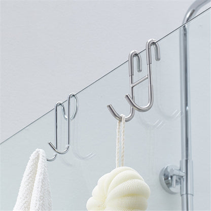 Over The Door Hooks,1 Pack Hangers Hooks with Rubber Prevent Scratches Heavy Duty Organizer for Living Room, Bathroom, Bedroom, Kitchen Hanging Clothes, Towels, Hats, Coats, Bags(Black) Z1-Clear
