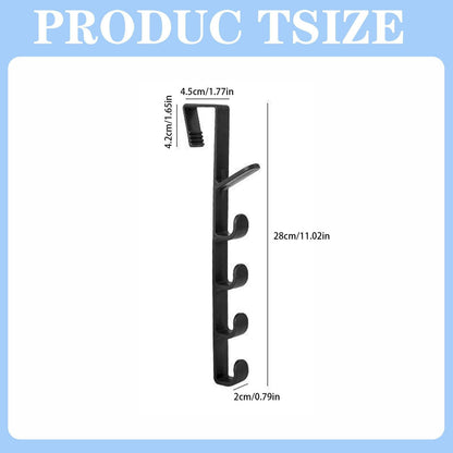 Over The Door Organizer Hooks, 5 Layers Heavy Duty Hats Hanger, Purse Organizer Vertical Hanging Coat Organizer Rack for Backpack Towel and Hangers (Black/1Pcs) 11.02x0.79x1.77 11.02" x 0.79" x 1.77" Black