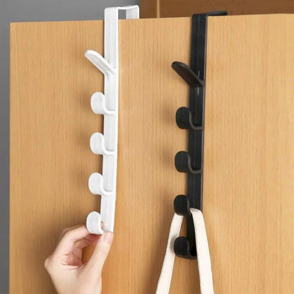 Over The Door Organizer Hooks, 5 Layers Heavy Duty Hats Hanger, Purse Organizer Vertical Hanging Coat Organizer Rack for Backpack Towel and Hangers (Black/1Pcs) 11.02x0.79x1.77 11.02" x 0.79" x 1.77" Black