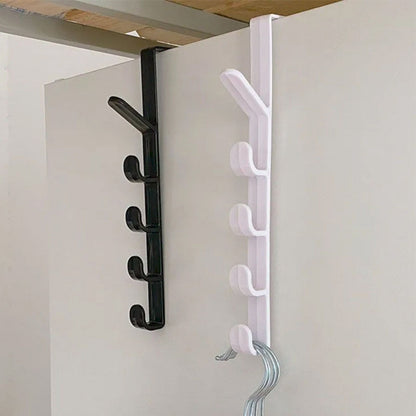 Over The Door Organizer Hooks, 5 Layers Heavy Duty Hats Hanger, Purse Organizer Vertical Hanging Coat Organizer Rack for Backpack Towel and Hangers (Black/1Pcs) 11.02x0.79x1.77 11.02" x 0.79" x 1.77" Black