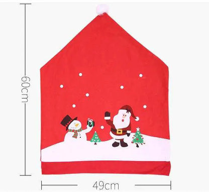 2pcs Christmas Chair Cover Set | Santa Claus and Snowman Print, Perfect for Dining Room, Kitchen, Living Room, Office, Hotel, Banquets Decorations, Ideal for Winter Holiday Season Parties and Festive Events, Polyester Fabric, Machine Washable