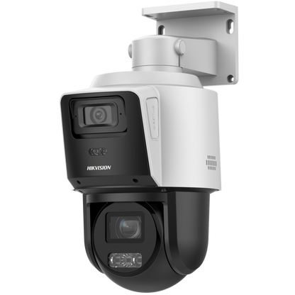 HiLook PTZ-ND4404/SL#AUS TandemVu 4MP+4MP 4X PoE+ PTZ Network Camera with Dual Lens, DarkFighter, Strobe & Audio Alarm
