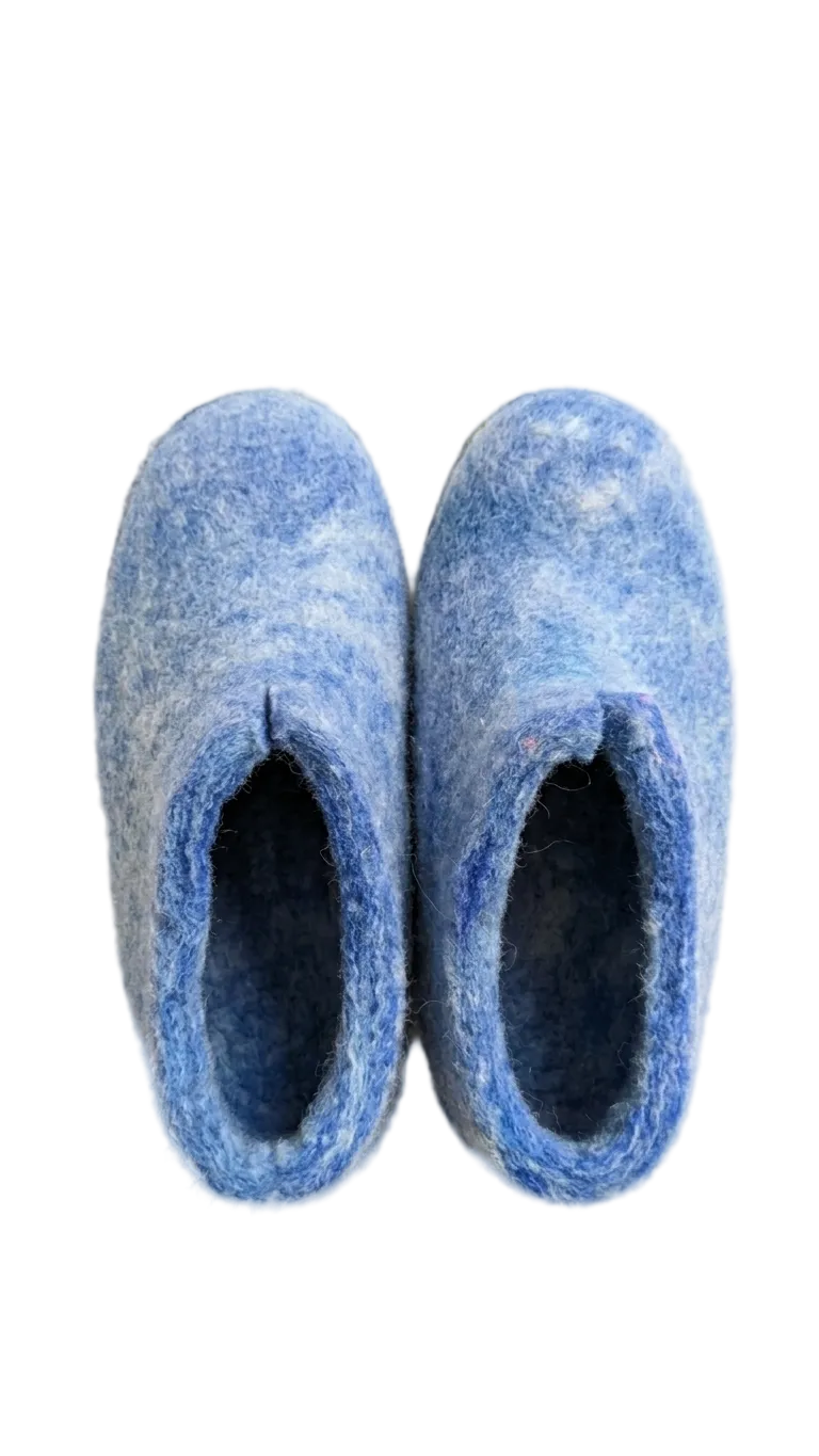 Kids Wool Felt Slippers – Handmade 100% NZ Wool Children's House Shoes | Bright Tones