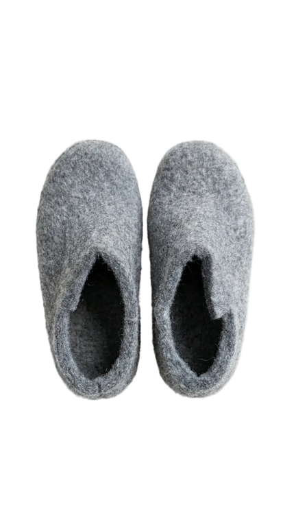 Kids Wool Felt Slippers – Handmade 100% NZ Wool Children's House Shoes | Neutral Tones